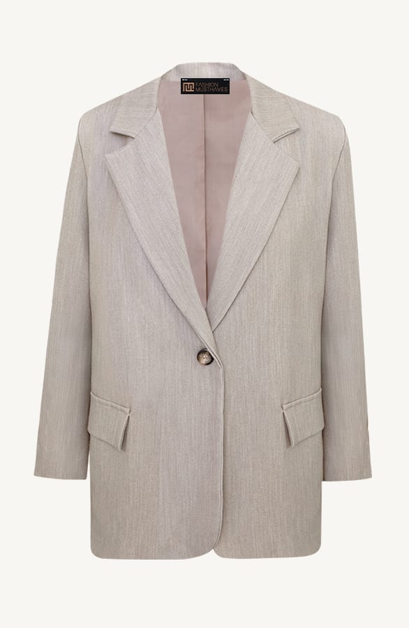Loose Fit Blazer Taupe – shoparchief, foto 1