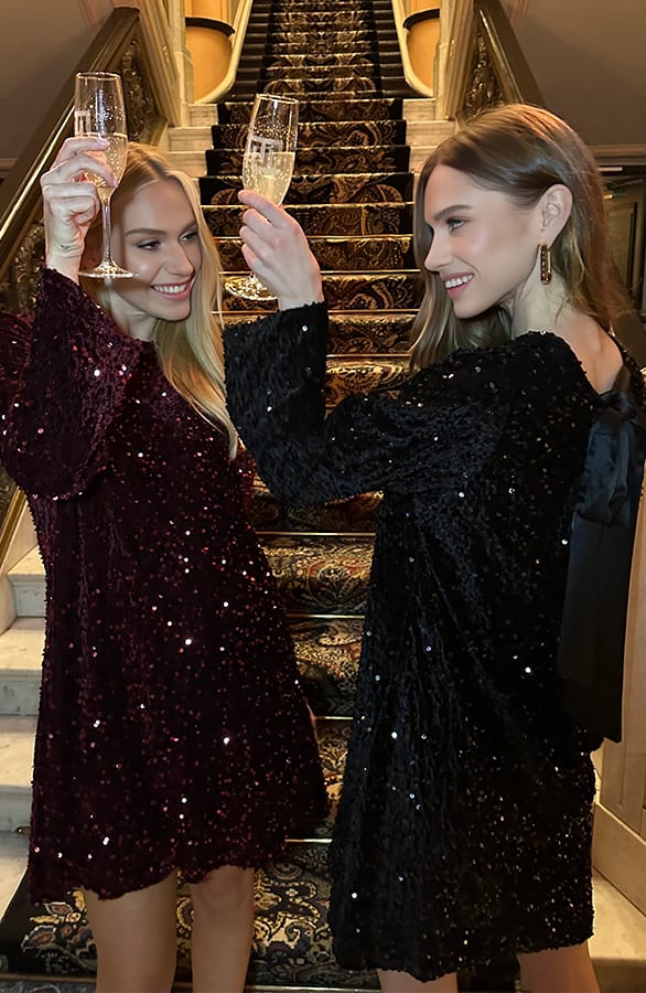 Pailletten Jurk Met Strik Zwart – shoparchief, foto 5