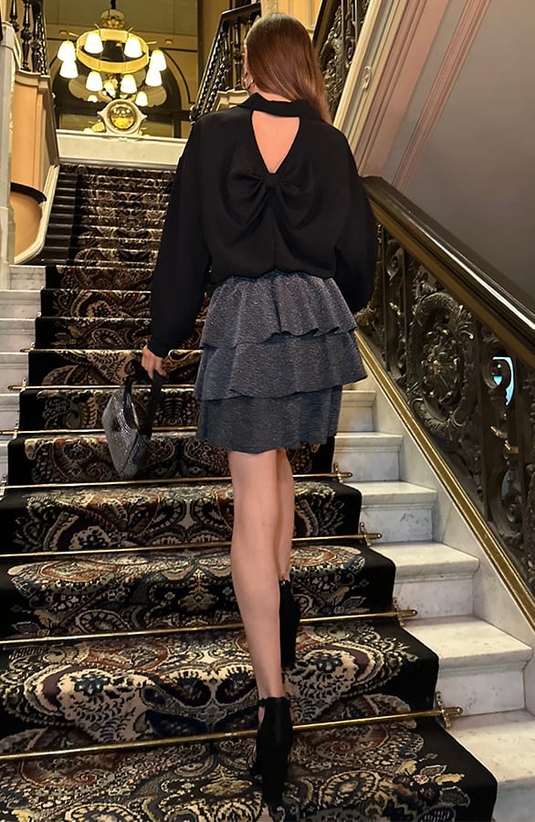 Ruffle Lurex Rok Zilver – shoparchief, foto 4