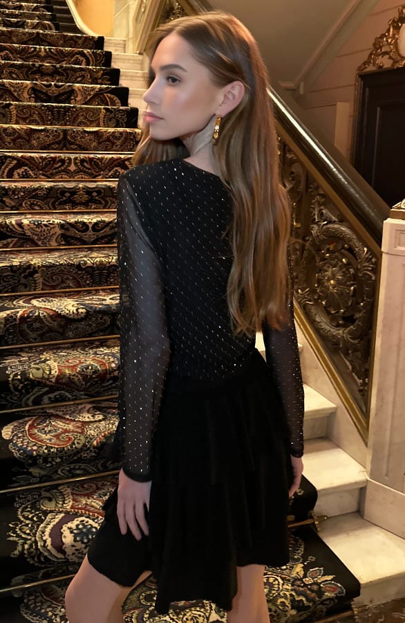 Ruffle Lurex Rok Zwart – shoparchief, foto 5