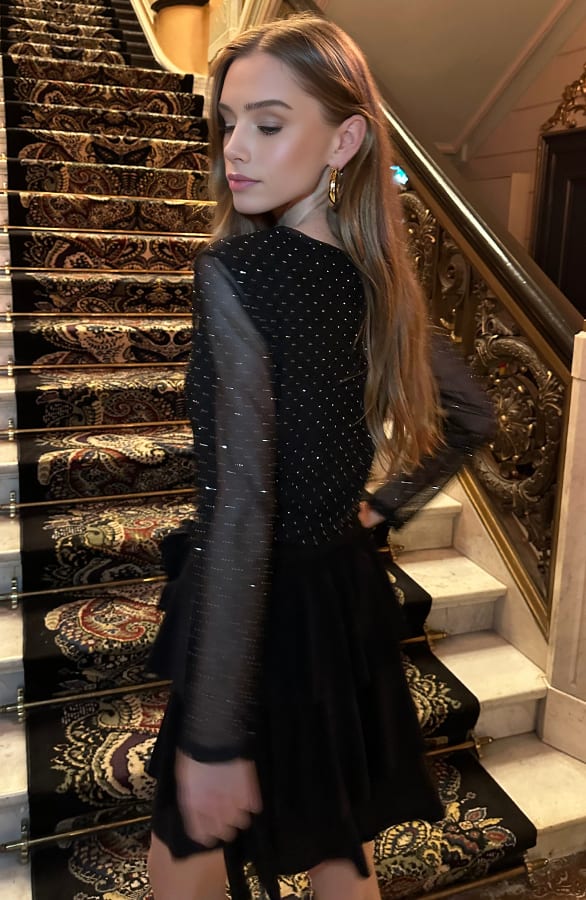 Ruffle Lurex Rok Zwart – shoparchief, foto 6