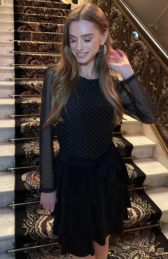 Ruffle Lurex Rok Zwart – shoparchief, foto 3