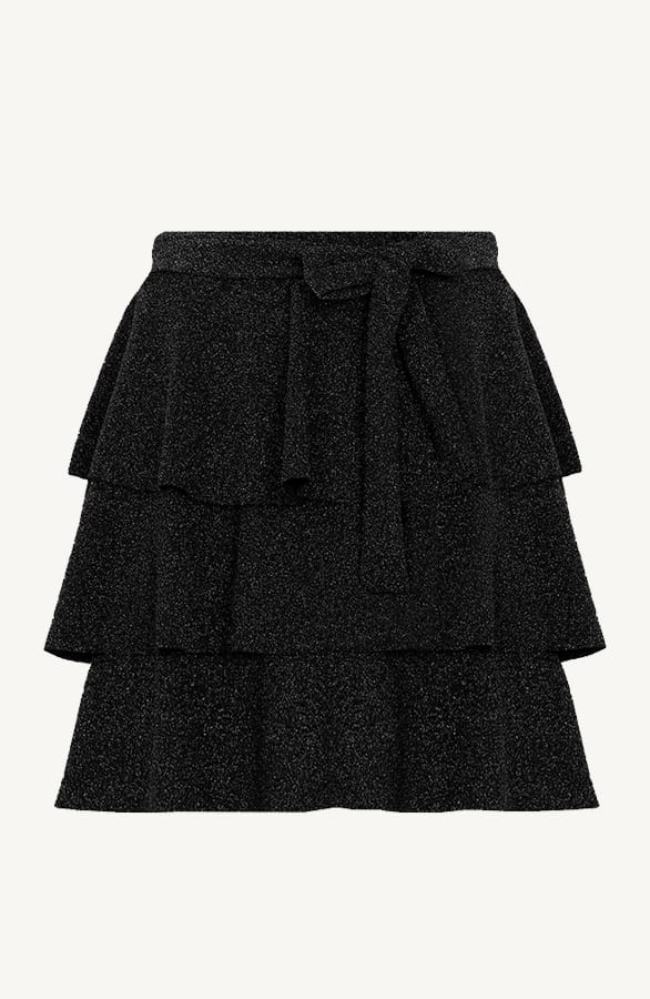 Ruffle Lurex Rok Zwart – shoparchief, foto 1