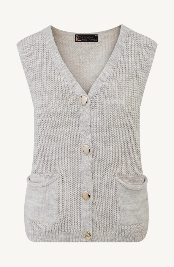 Sleeveless Cardigan Beige, Shoparchiv, Foto 1