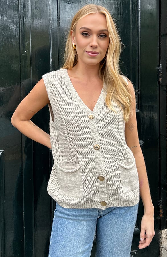 Sleeveless Cardigan Beige, Shoparchiv, Foto 3