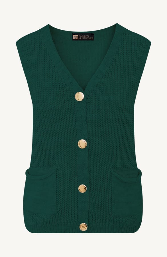 Sleeveless Cardigan Smaragd – shoparchief, foto 1