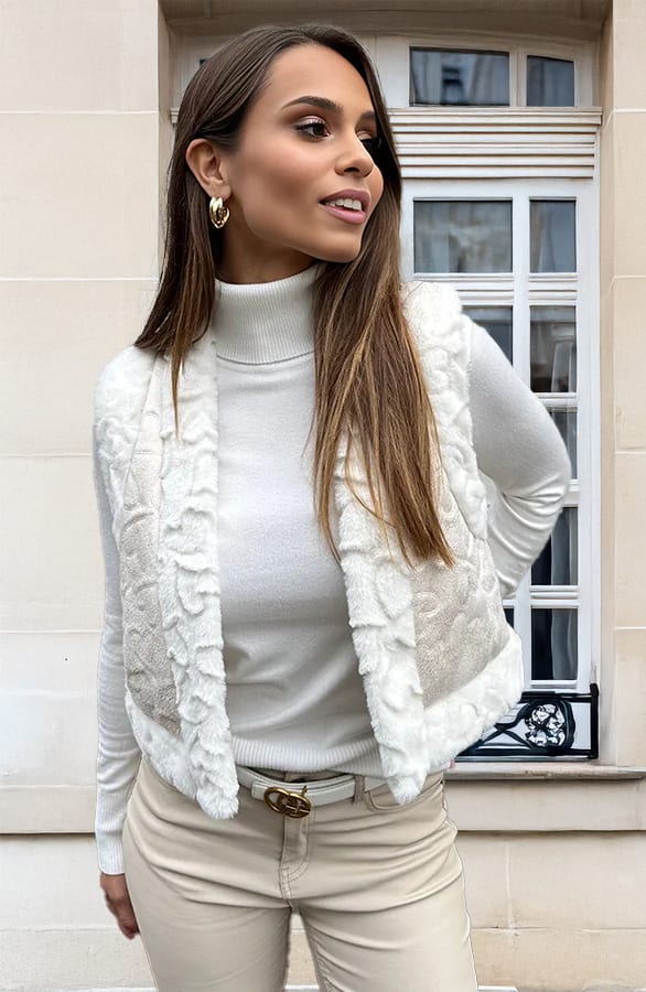 Soft Heart Gilet Beige Ecru – shoparchief, foto 1
