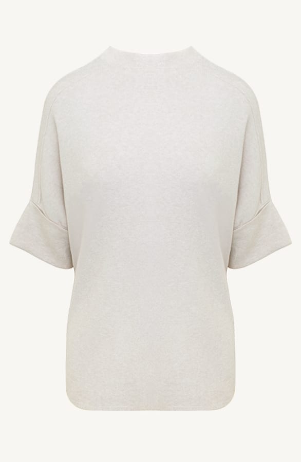 Soft Oversized Sweater Korte Mouw Light Beige – shoparchief, foto 1