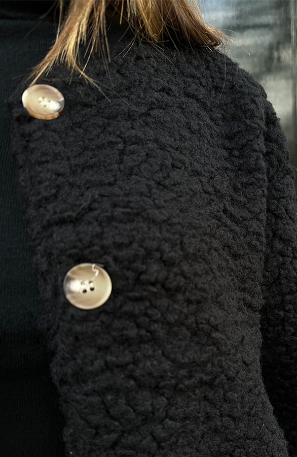 Teddy Knopen Bomber Zwart – shoparchief, foto 3