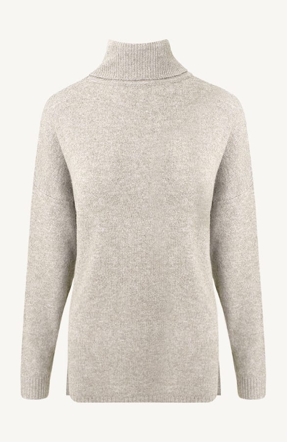 Ultra Soft Oversized Coltrui Met Split Beige – shoparchief, foto 1