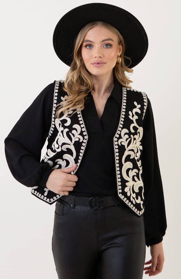 Beads Gilet Zwart – gilets, foto 8