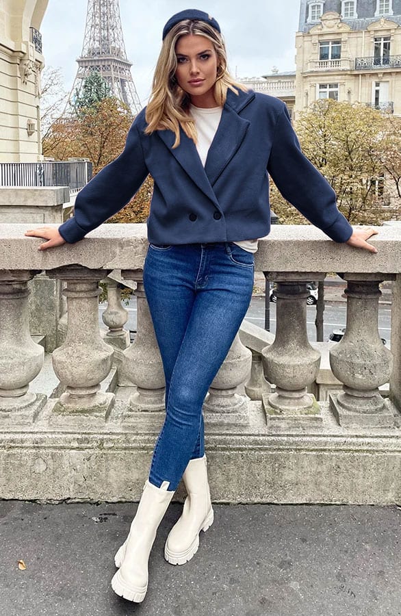 Classy Pofmouw Coat Dark Blue – shoparchief, foto 3