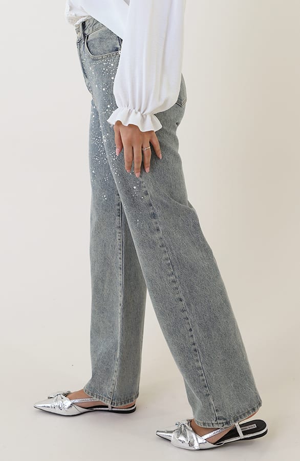 Diamond Denim Jeans Wide Leg – spijkerbroeken, foto 2