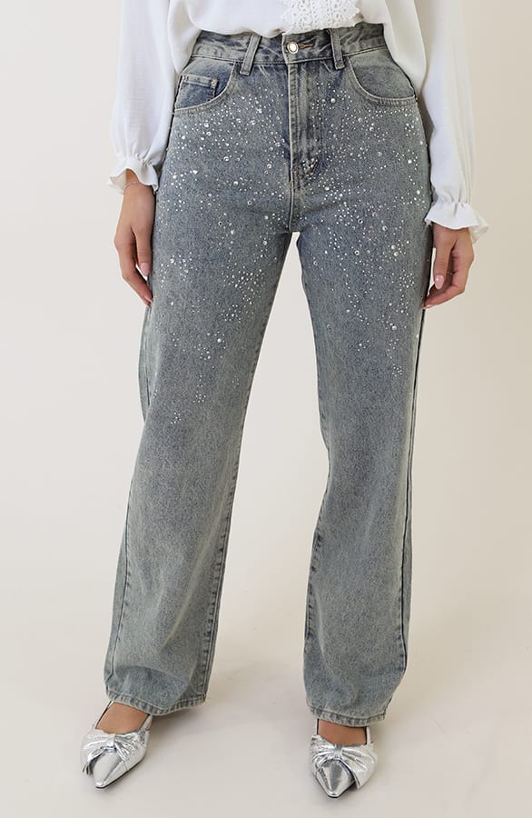 Diamond Denim Jeans Wide Leg