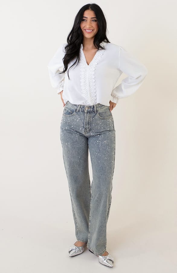 Diamond Denim Jeans Wide Leg – spijkerbroeken, foto 9