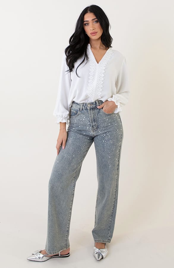 Diamond Denim Jeans Wide Leg – spijkerbroeken, foto 6