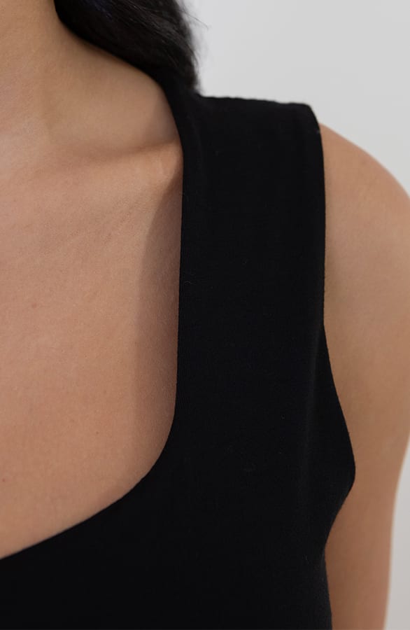 Essence Top Square Neck Black – shoparchief, foto 5