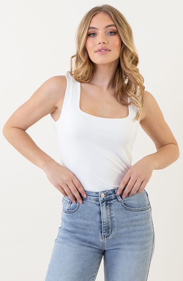 Essence Top Square Neck Ecru – shoparchief, foto 4