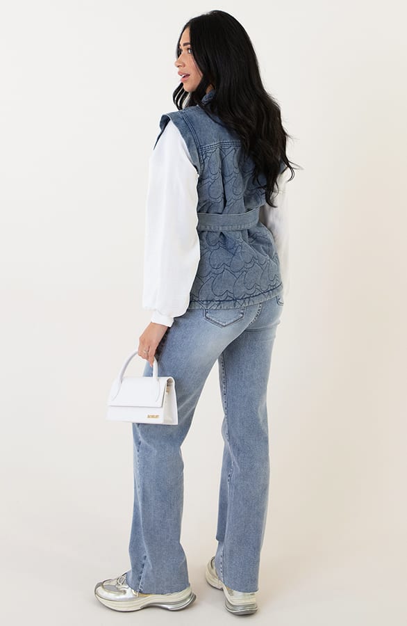 Heart Denim Gilet Met Schouderdetail – shoparchief, foto 5