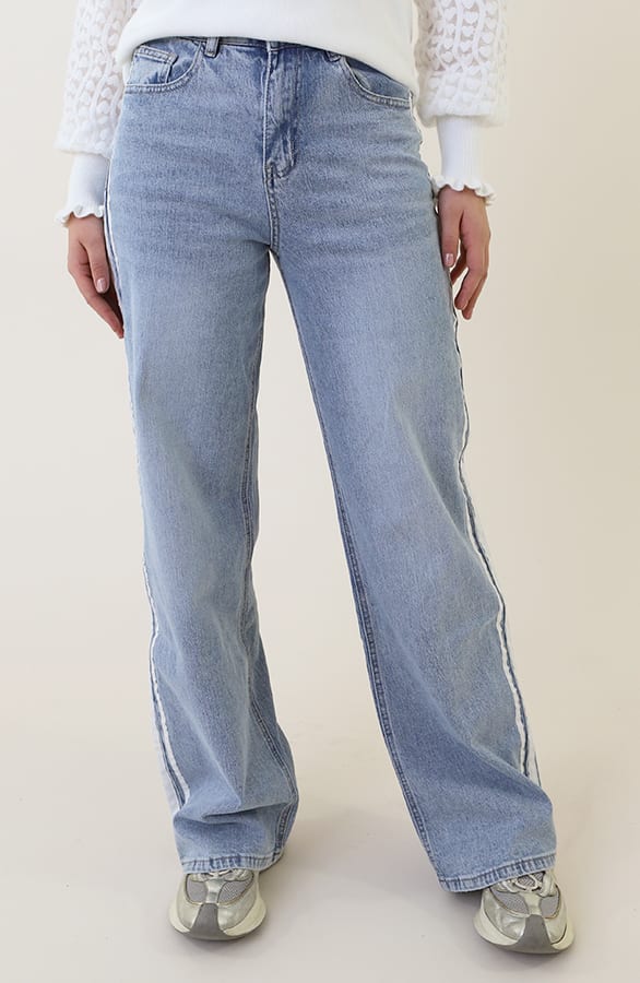 High Waist Denim Jeans mit Paspel Blue, Shoparchiv, Foto 3