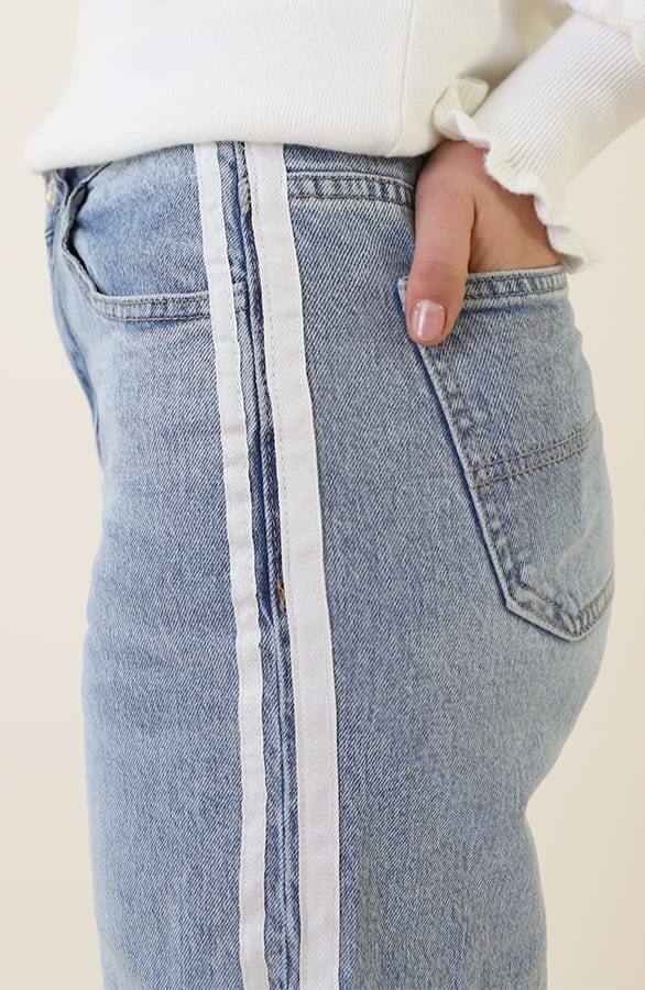 High Waist Denim Jeans mit Paspel Blue, Shoparchiv, Foto 4