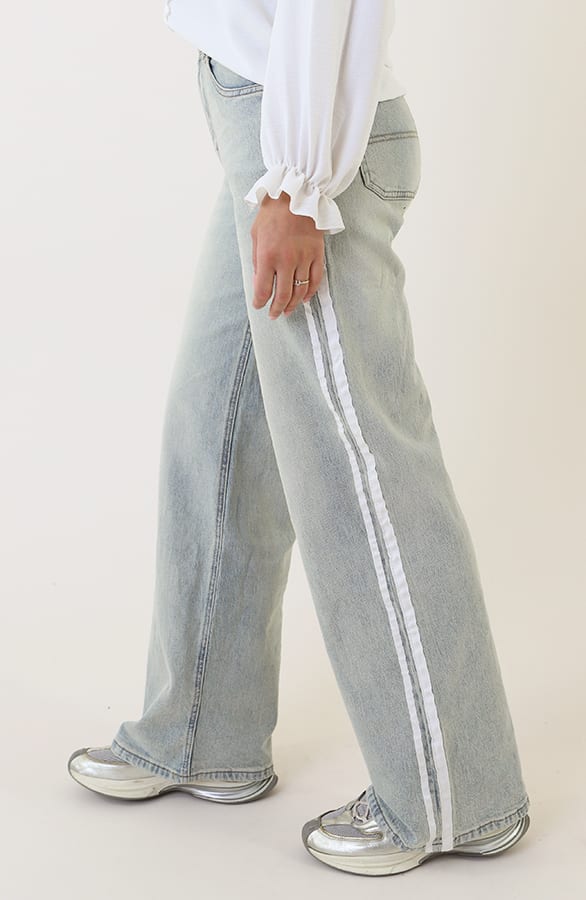 High Waist Denim Jeans mit Paspel Light Blue, Shoparchiv, Foto 5