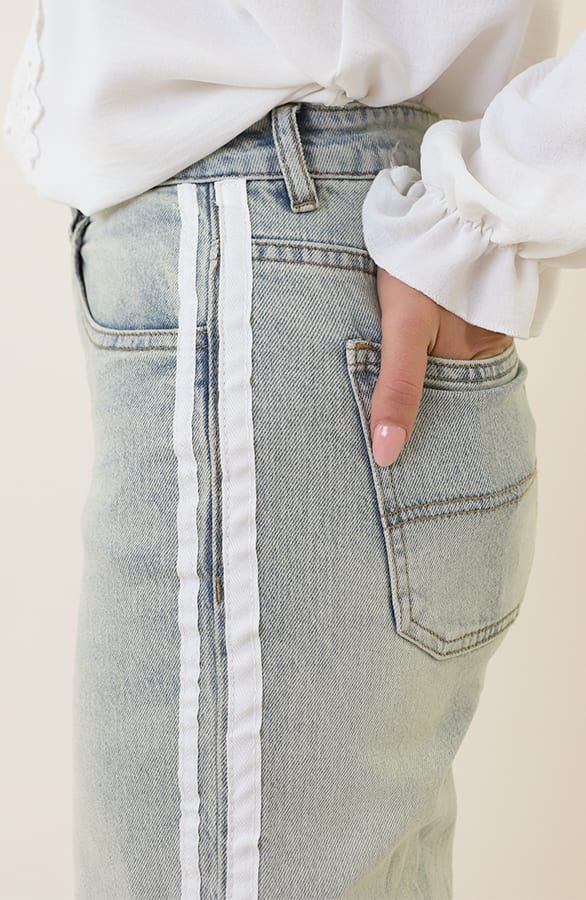 High Waist Denim Jeans mit Paspel Light Blue, Shoparchiv, Foto 4