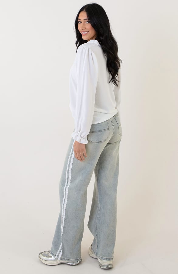 High Waist Denim Jeans mit Paspel Light Blue, Shoparchiv, Foto 8
