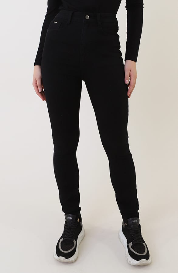 High Waist Stretch Skinny Jeans Black FMH – spijkerbroeken, foto 5