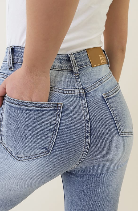 High Waist Stretch Skinny Jeans Blue FMH – spijkerbroeken, foto 4