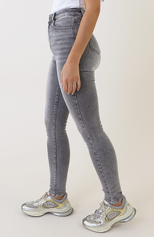 High Waist Stretch Skinny Jeans Grey FMH – spijkerbroeken, foto 8