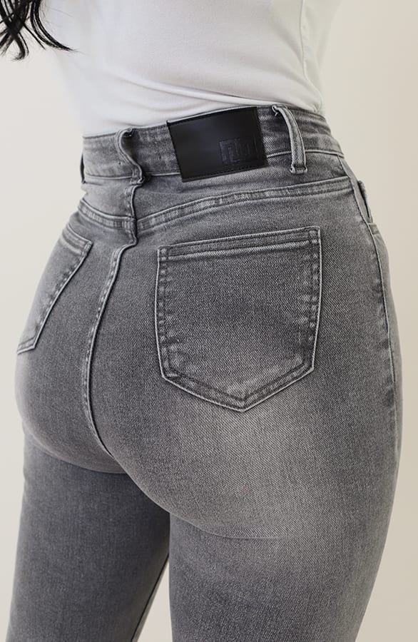 High Waist Stretch Skinny Jeans Grey FMH – spijkerbroeken, foto 11