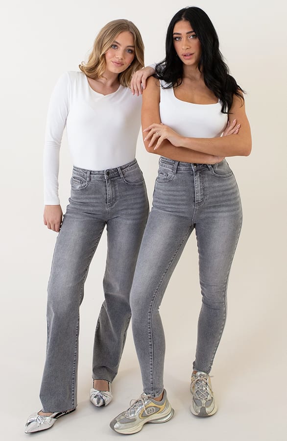 High Waist Stretch Skinny Jeans Grey FMH – spijkerbroeken, foto 13