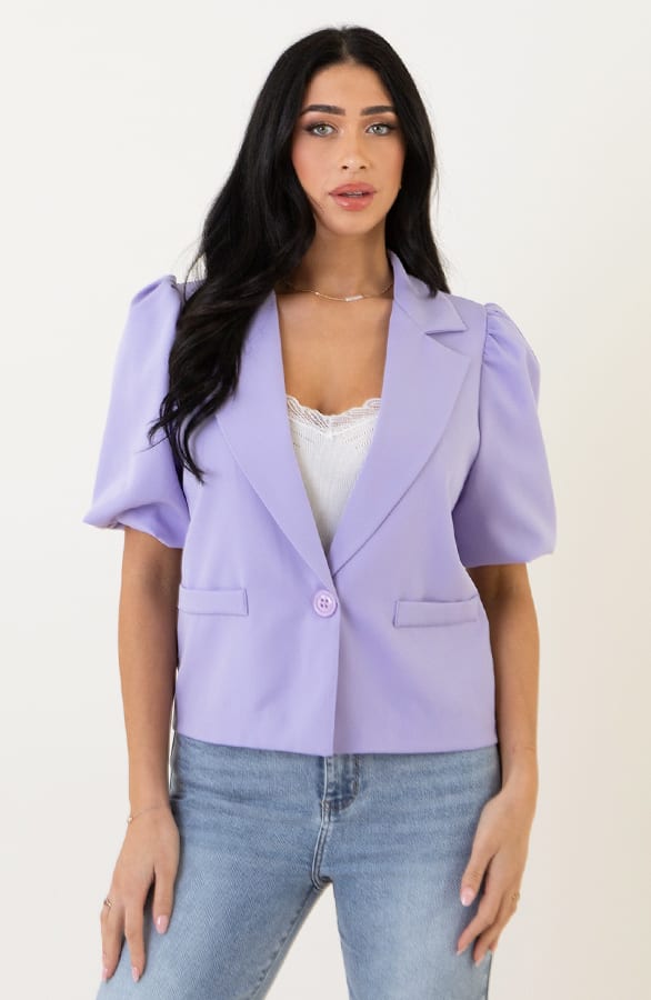Lilly Puff Sleeve Blazer Lila – shoparchief, foto 9