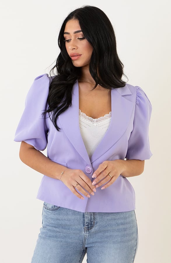 Lilly Puff Sleeve Blazer Lila – shoparchief, foto 7
