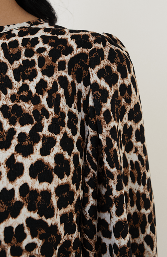 Mila Blouse Long Sleeve Leopard Zwart – shoparchief, foto 6