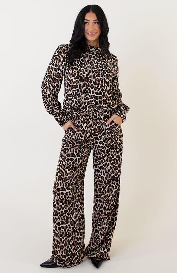 Mila Blouse Long Sleeve Leopard Zwart – shoparchief, foto 7