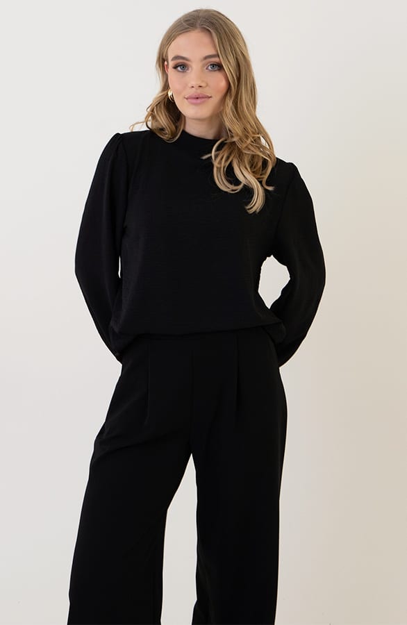 Mila Blouse Long Sleeve Zwart – alle kleding, foto 8