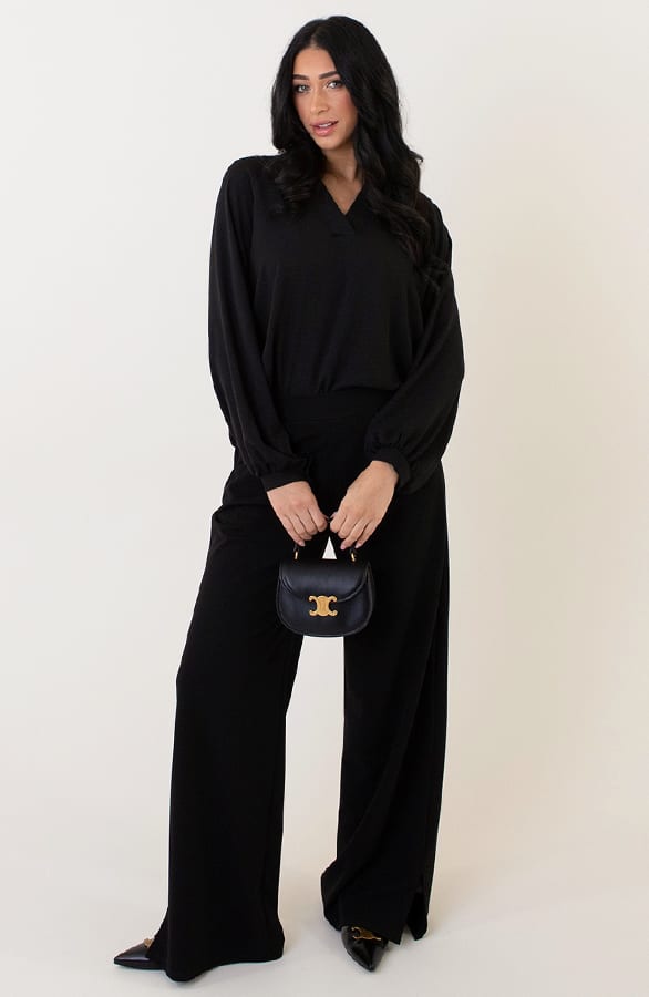 Mila Pantalon Zwart Regular – broeken en shorts, foto 12