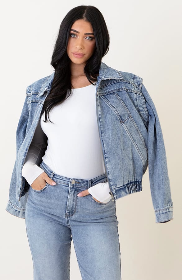 Short Denim Jacke Blau, Mäntel, Foto 5