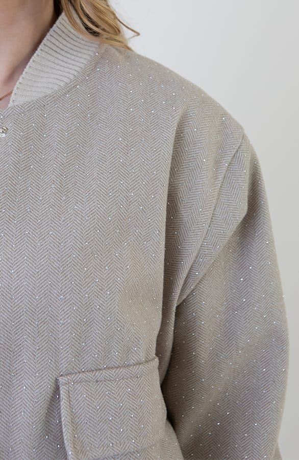 Soft Bomberjacket Strass Beige – shoparchief, foto 5