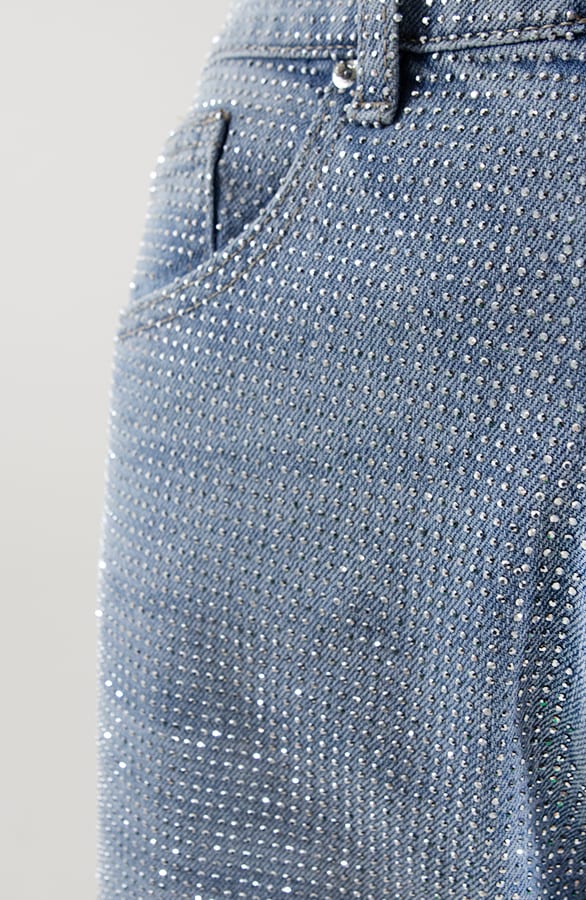 Strass Denim Jeans Wide Leg – shoparchief, foto 9