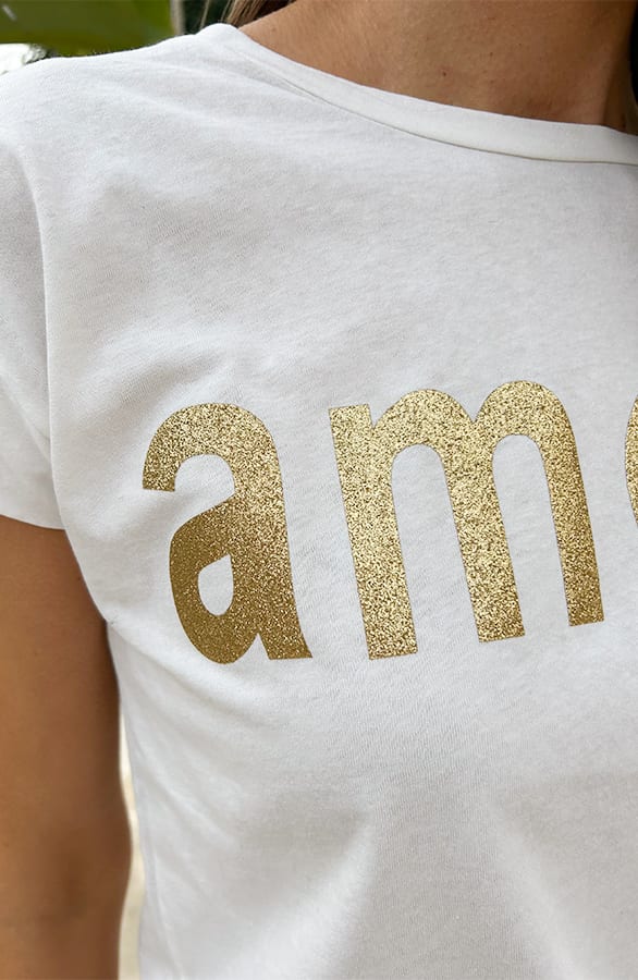 Amour Metallic T-Shirt Goud – tops, foto 6