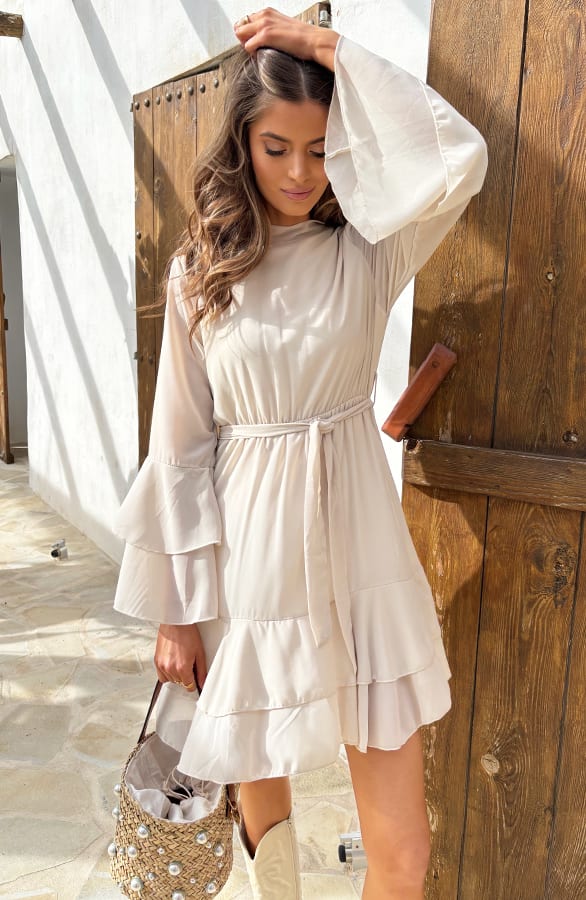 Atelier Ruffle Dress Beige – shoparchief, foto 6