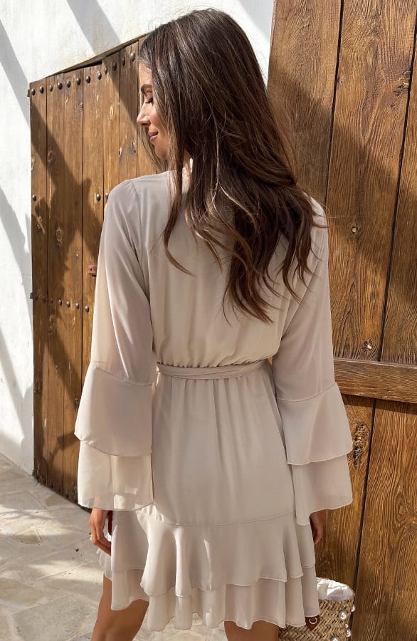 Atelier Ruffle Dress Beige – shoparchief, foto 3