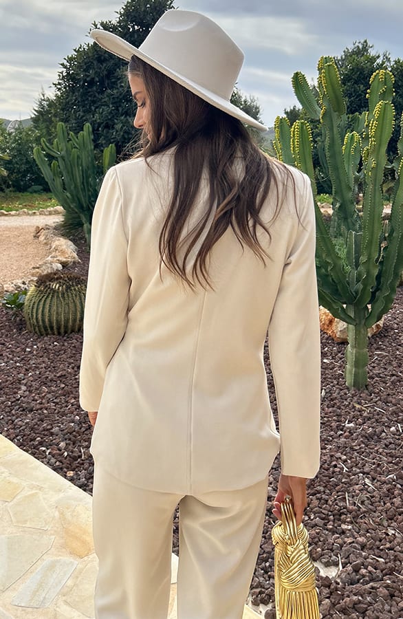 Blazer Met Gouden Detail Beige – shoparchief, foto 4