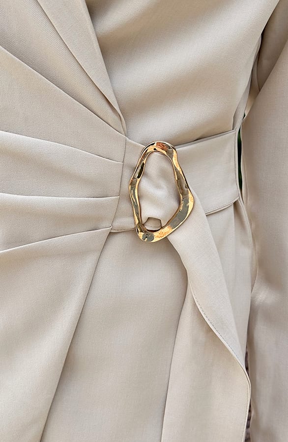 Blazer Met Gouden Detail Beige – shoparchief, foto 10