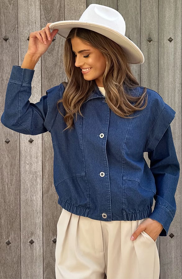 Denim Detail Shoulder Jacket – alle kleding, foto 6