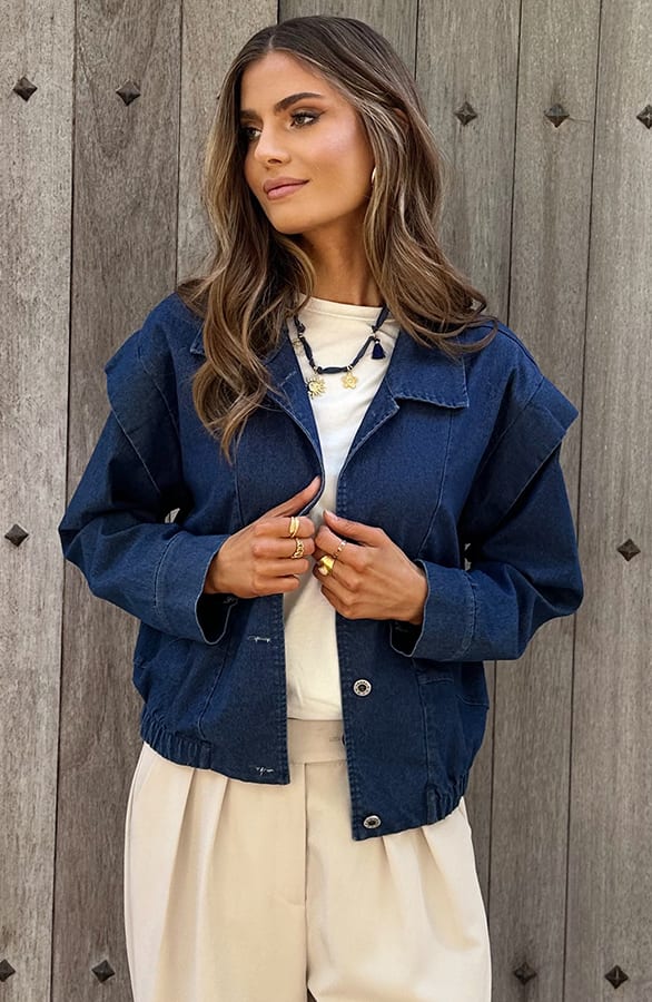 Denim Detail Shoulder Jacket – alle kleding, foto 9