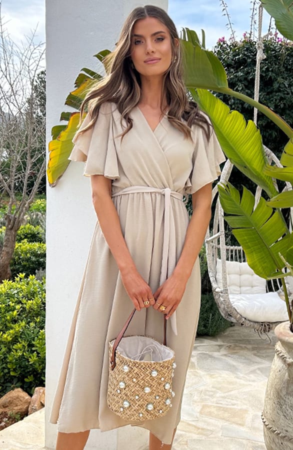Florence Midikleid Beige 2.0, Kleider, Foto 4